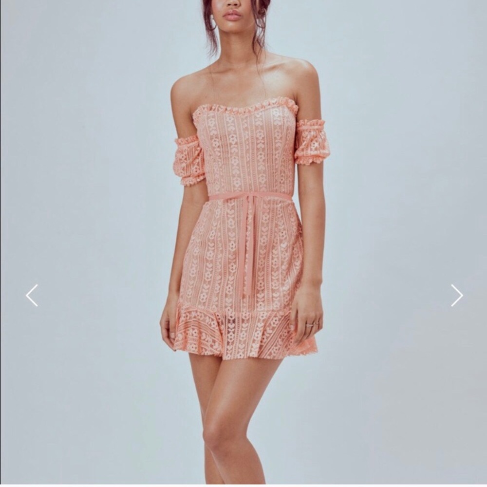 🔴For Love and Lemons Dakota Lace Mini Dress NWT